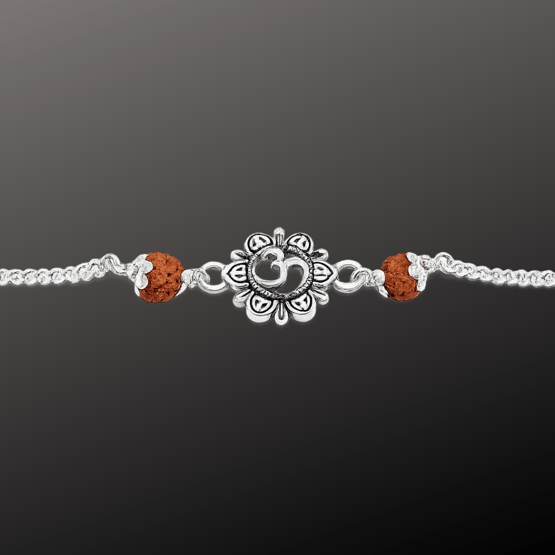 925 Sterling Silver Om Symbol Bracelet for Men