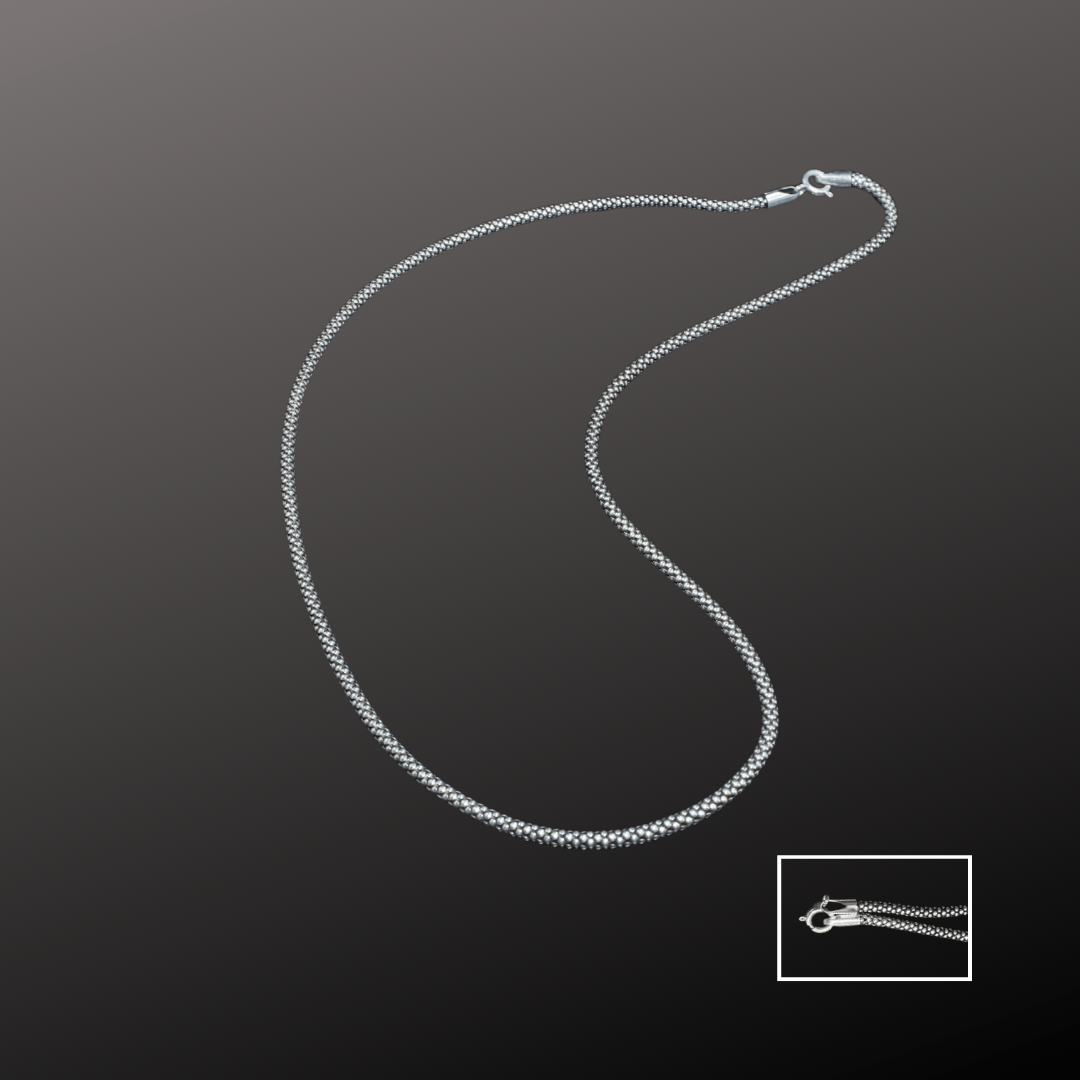 925 Silver Beaded Men's Chain