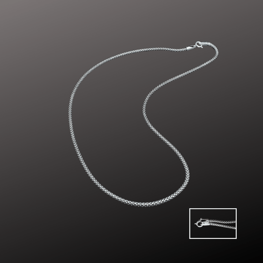 925 Silver Beaded Men's Chain