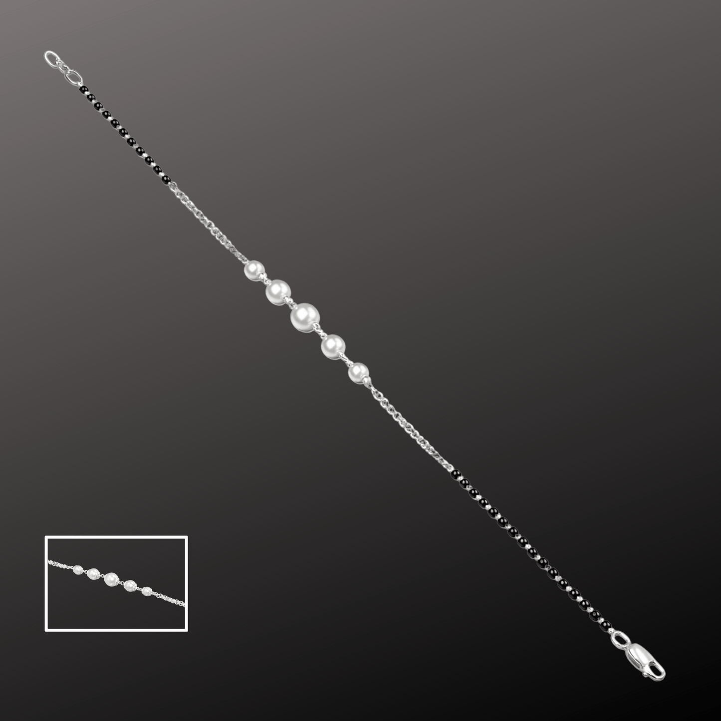 925 Silver White Pearl Nazariya Bracelet