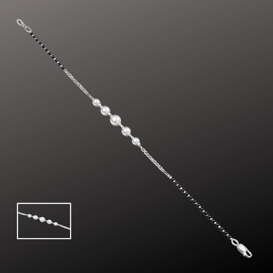 White Pearls Silver Nazariya Bracelet