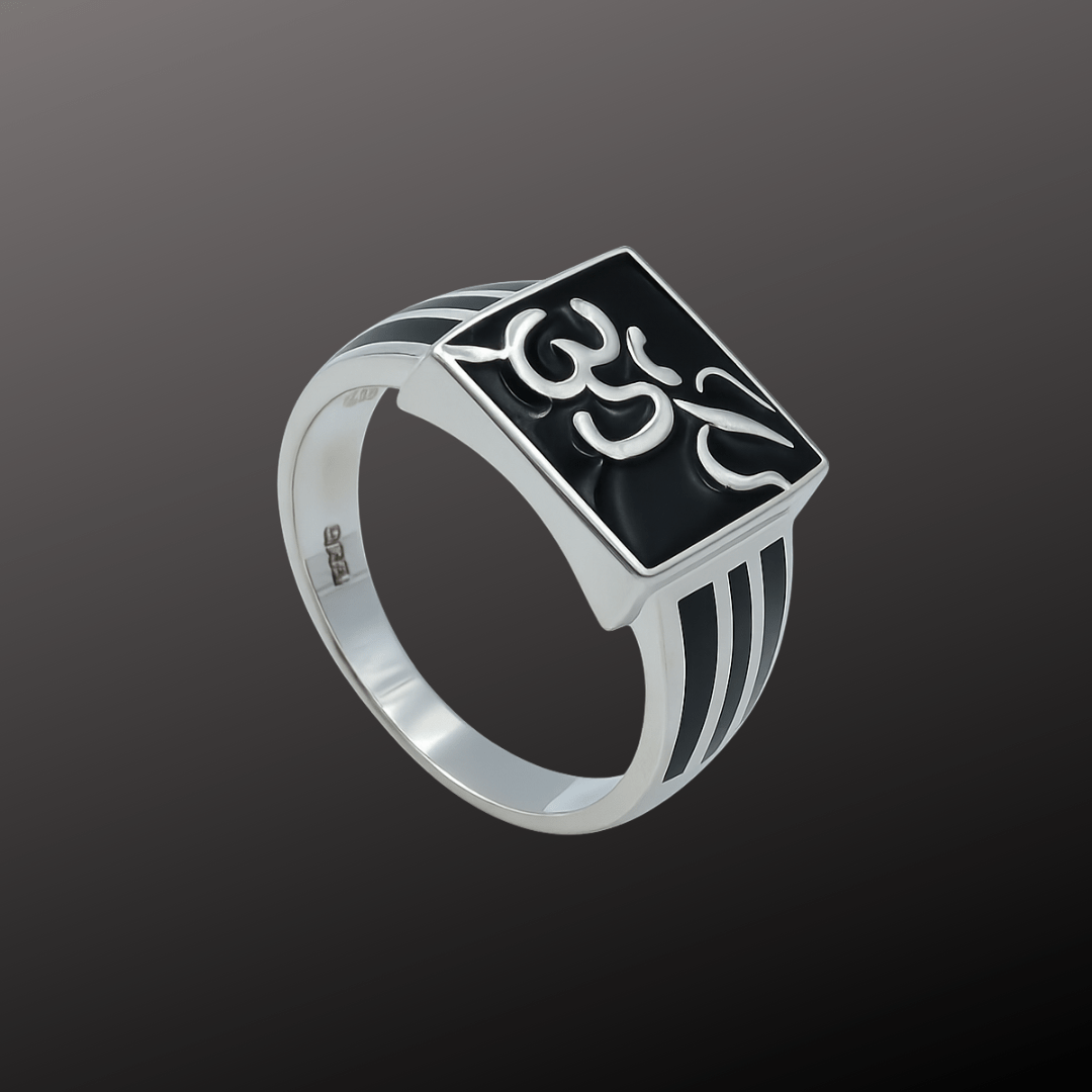 Om Trishul 925 Signet Ring