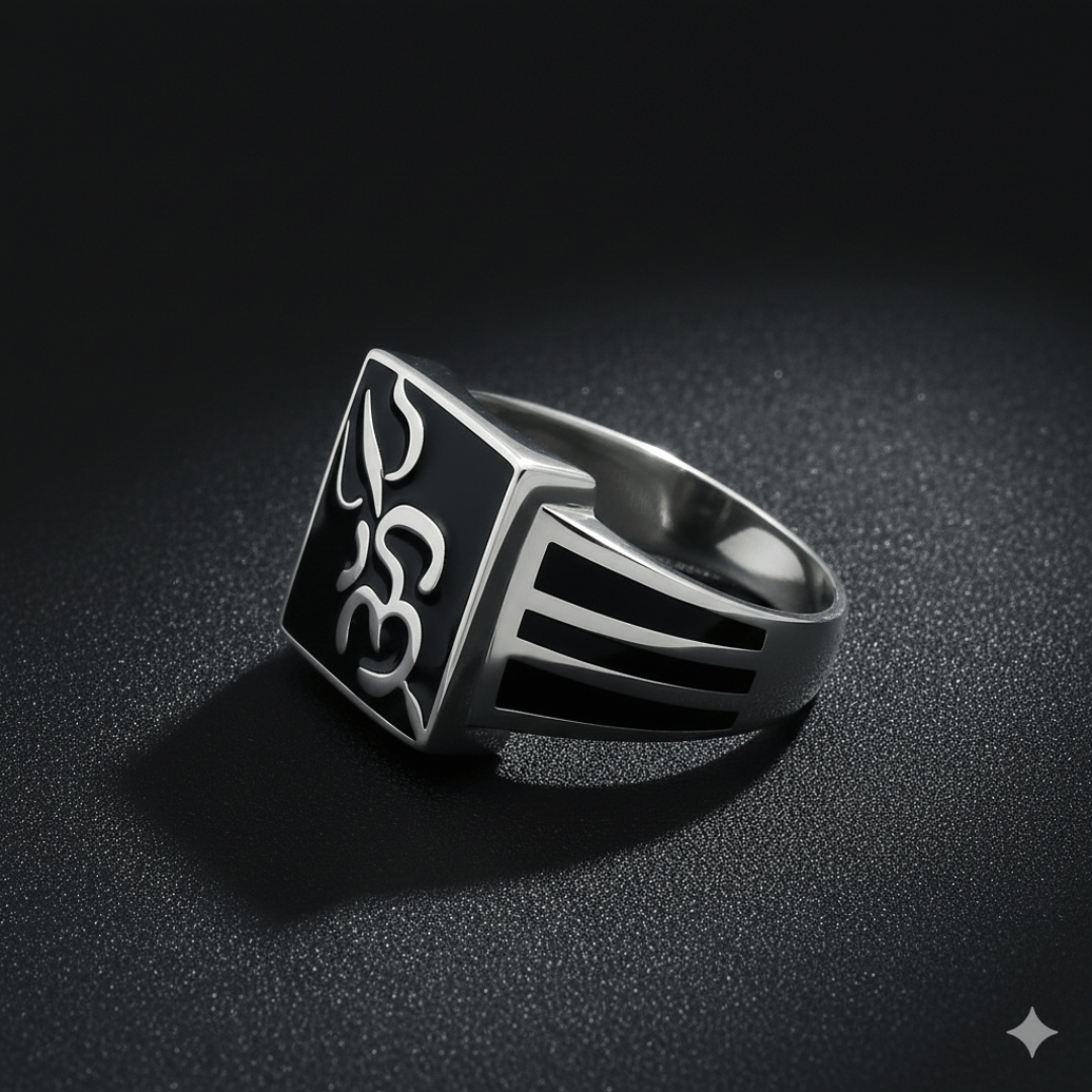 Om Trishul 925 Signet Ring