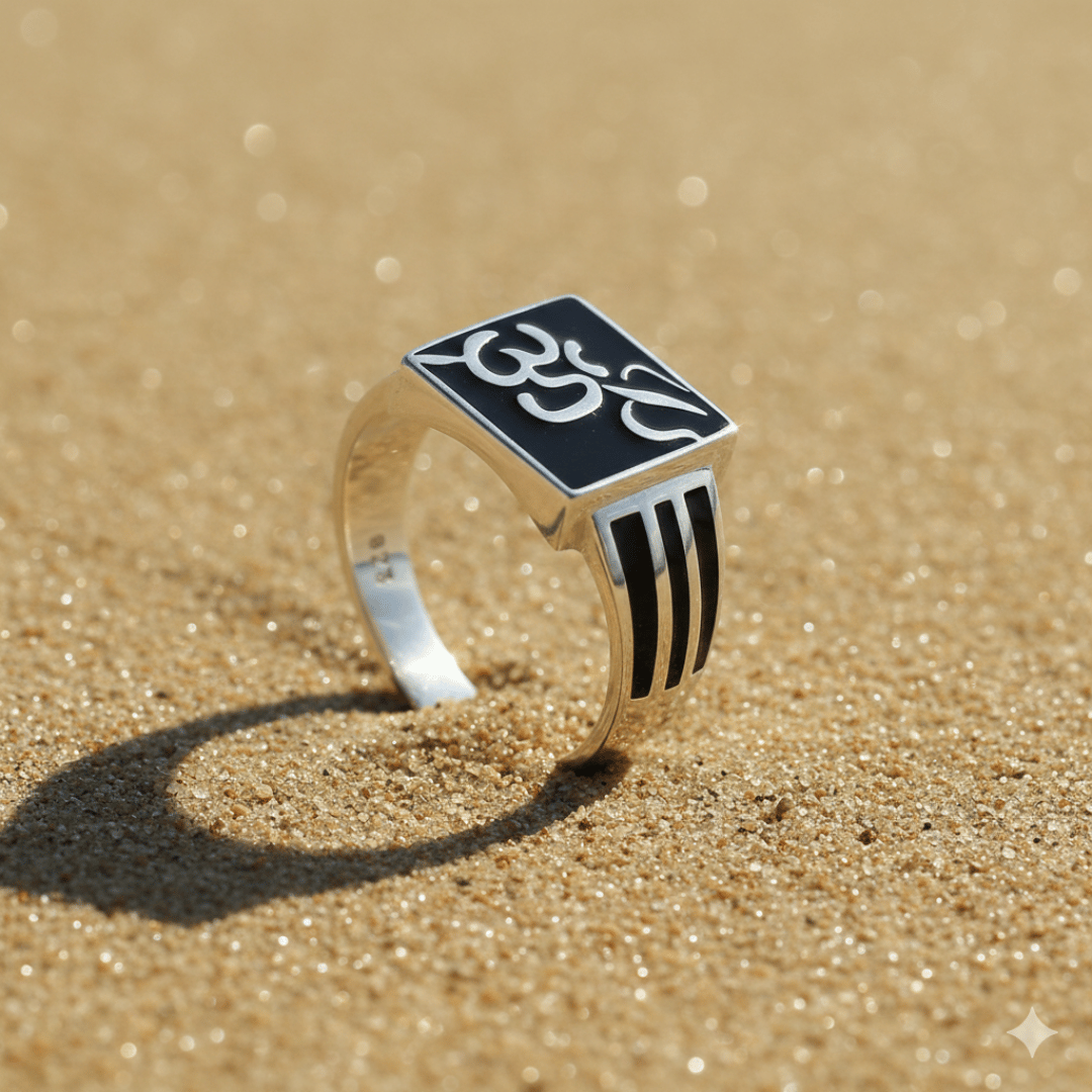 Om Trishul 925 Signet Ring