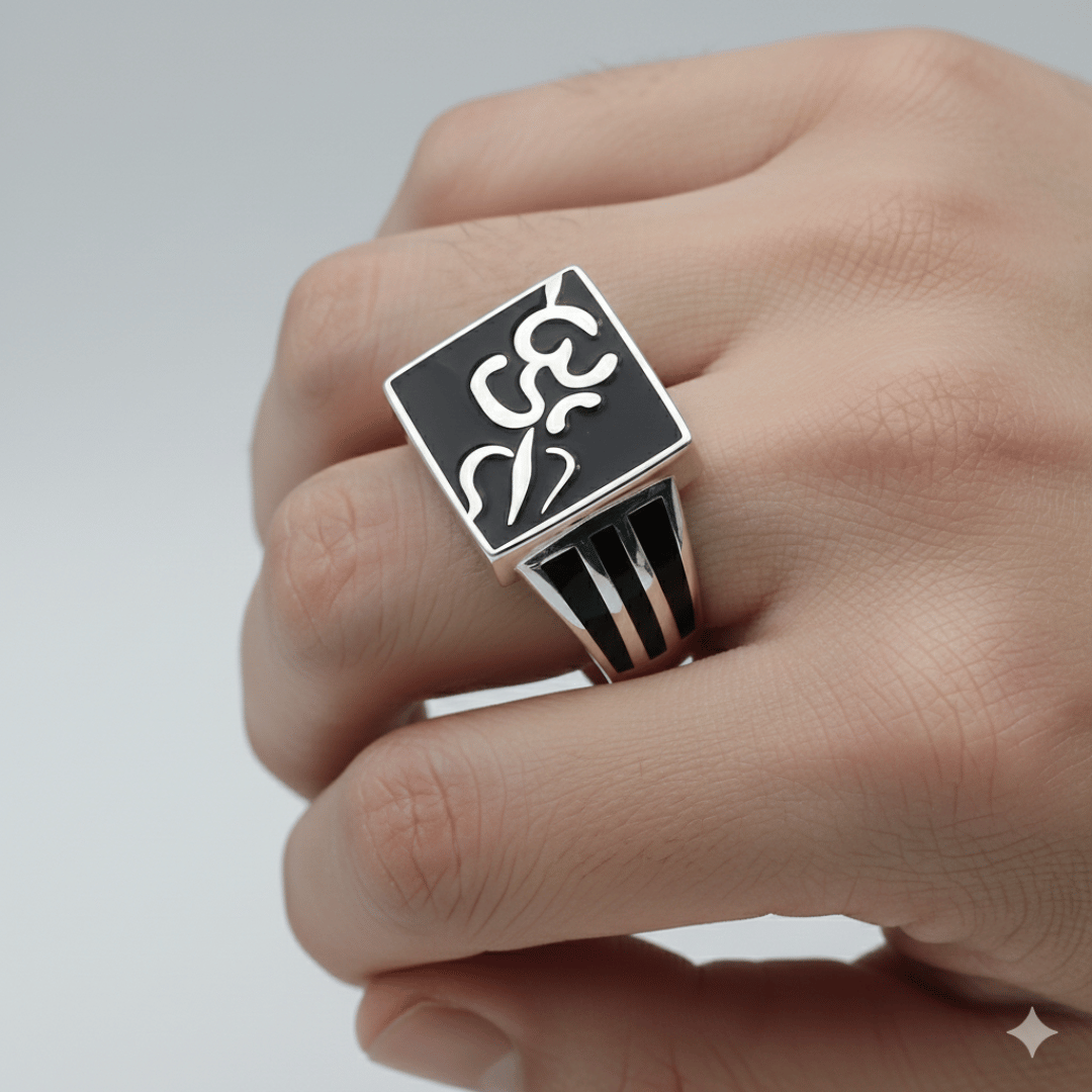 Om Trishul 925 Signet Ring