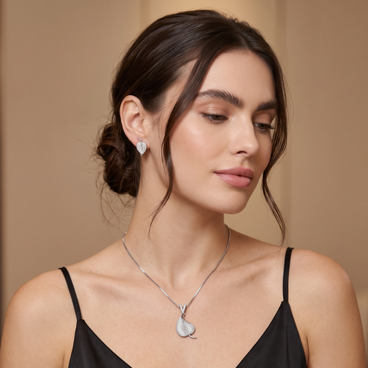925 Silver Leaf Jewellery Set