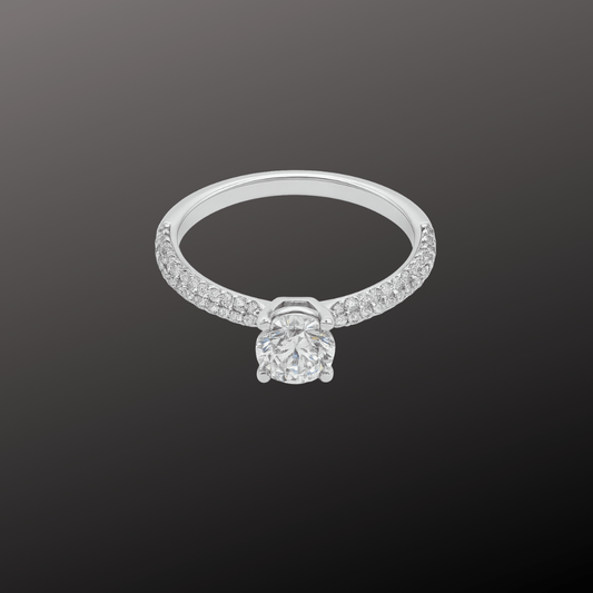 Pave Solitaire 925 Ring