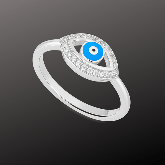 Evil Eye Protection Silver Ring