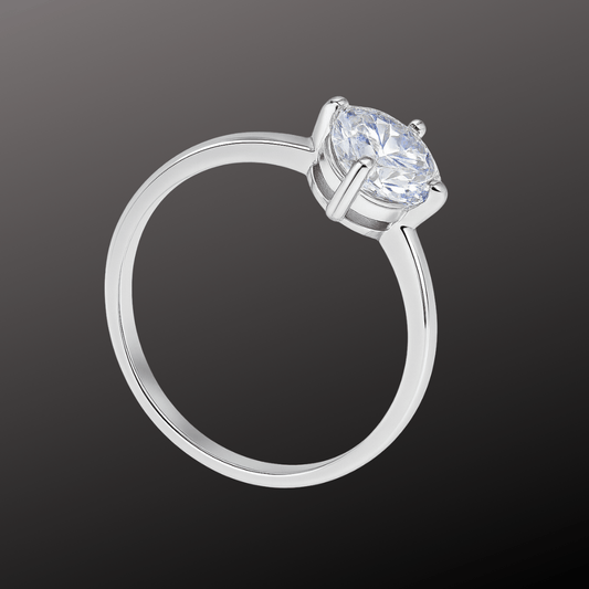 Simple 925 Silver Diamond Ring