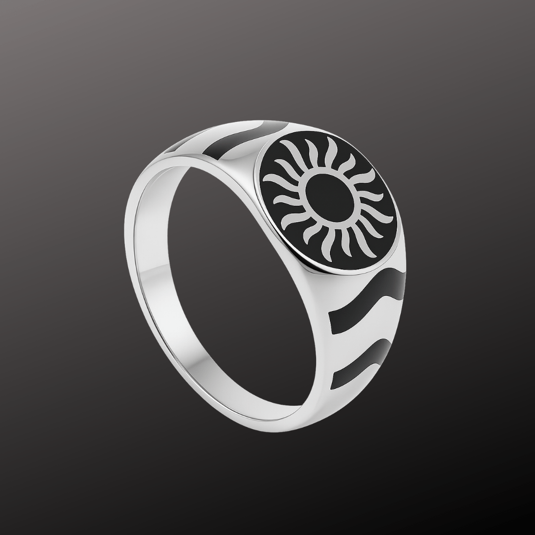 Sun Aura Black Silver Band