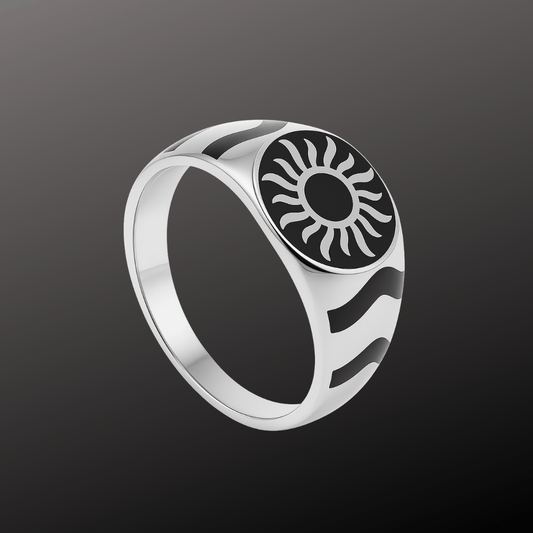 Sun Aura Black Silver Band