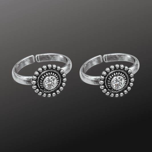 Floral 925 Silver adj. Toe Rings