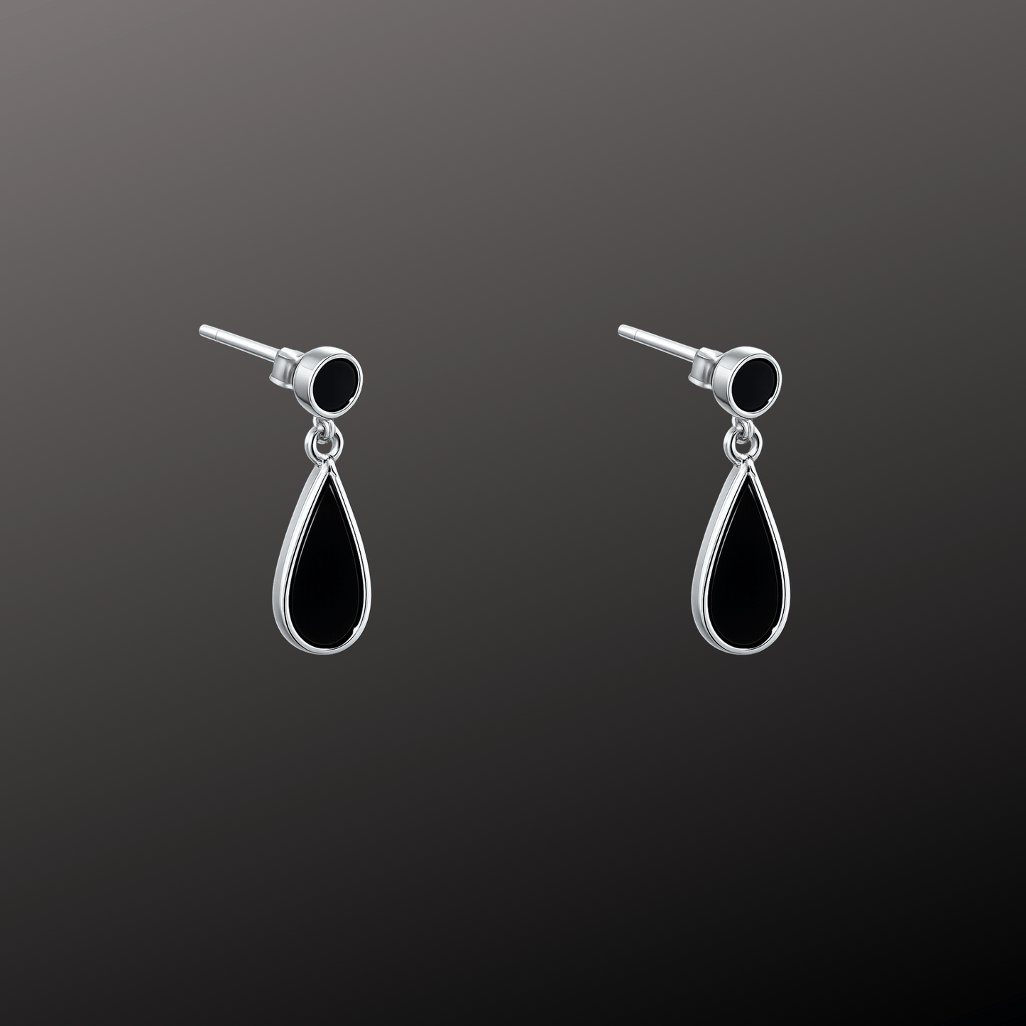 Black Stone 925 Silver Earrings