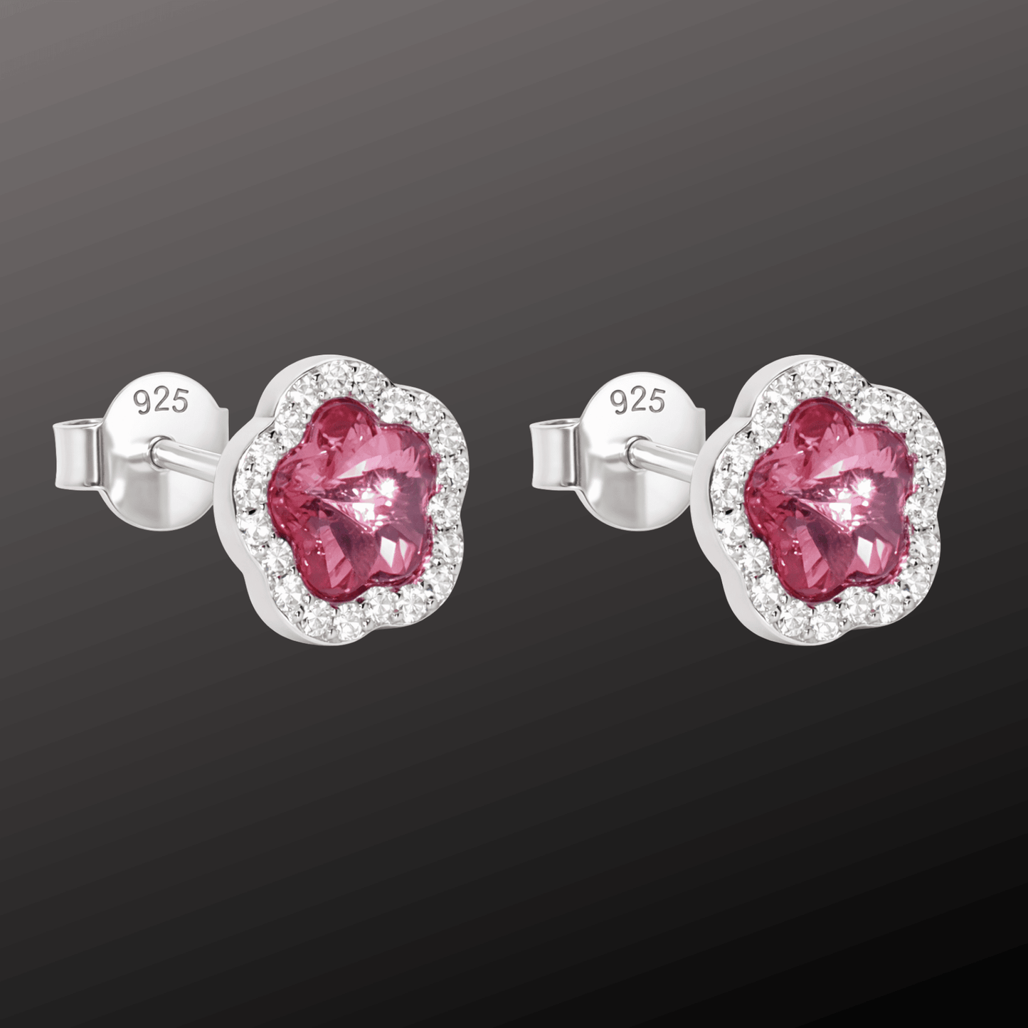 925 Silver Cute Floral Stud Earrings