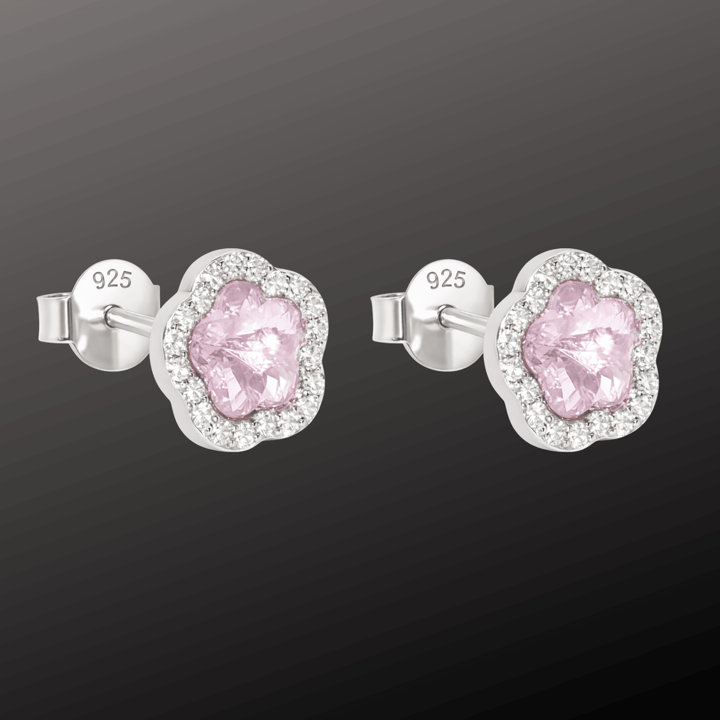 925 Silver Cute Floral Stud Earrings