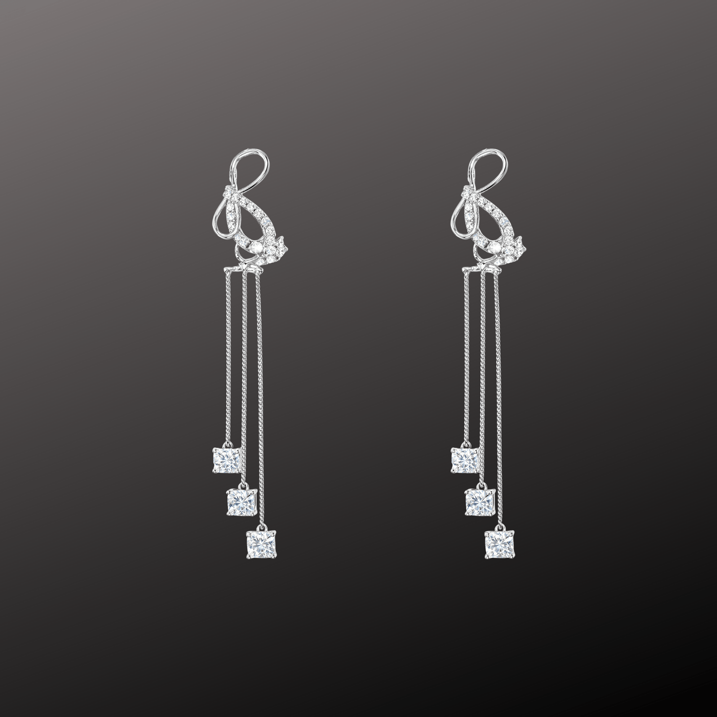 925 Silver CZ Party Wear Dangle Earrings