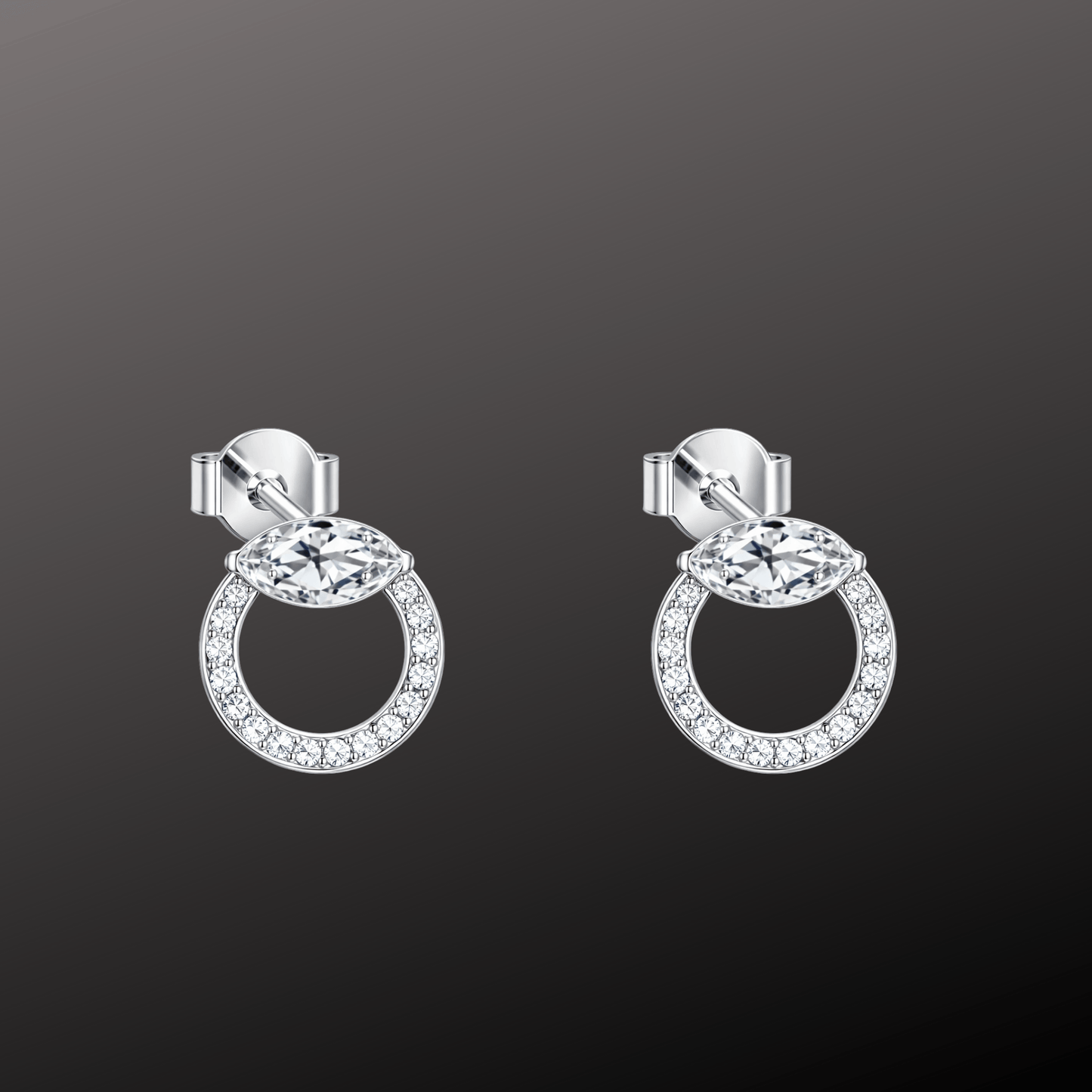 925 Sterling Silver Circle Disc Stud Earrings