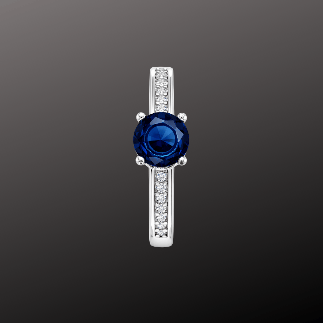 925 Sterling Silver Blue Crystal Ring