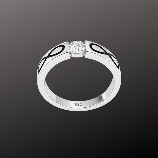 925 Silver Infinity Style Ring