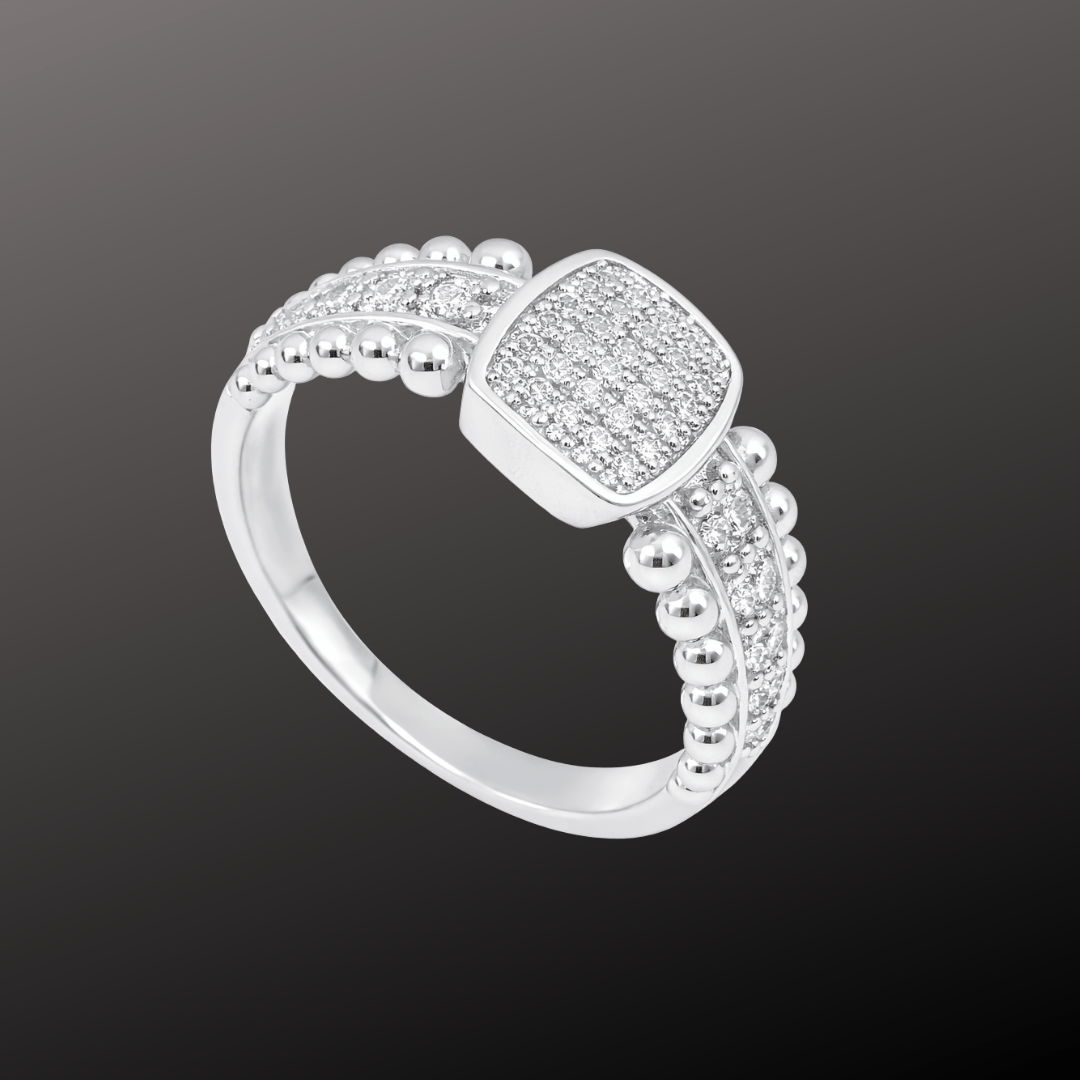 Trendy 925 Sterling Silver CZ Diamond Ring
