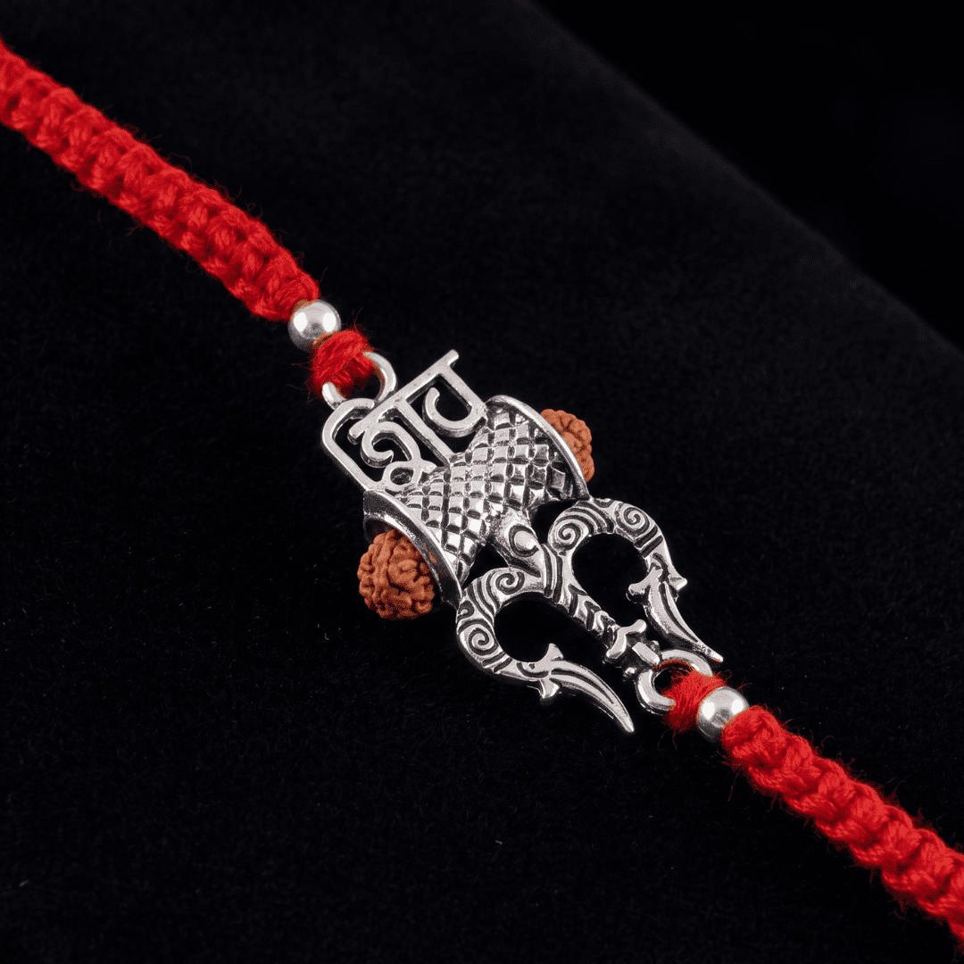 Silver Shiv Rudraksha Rakhi