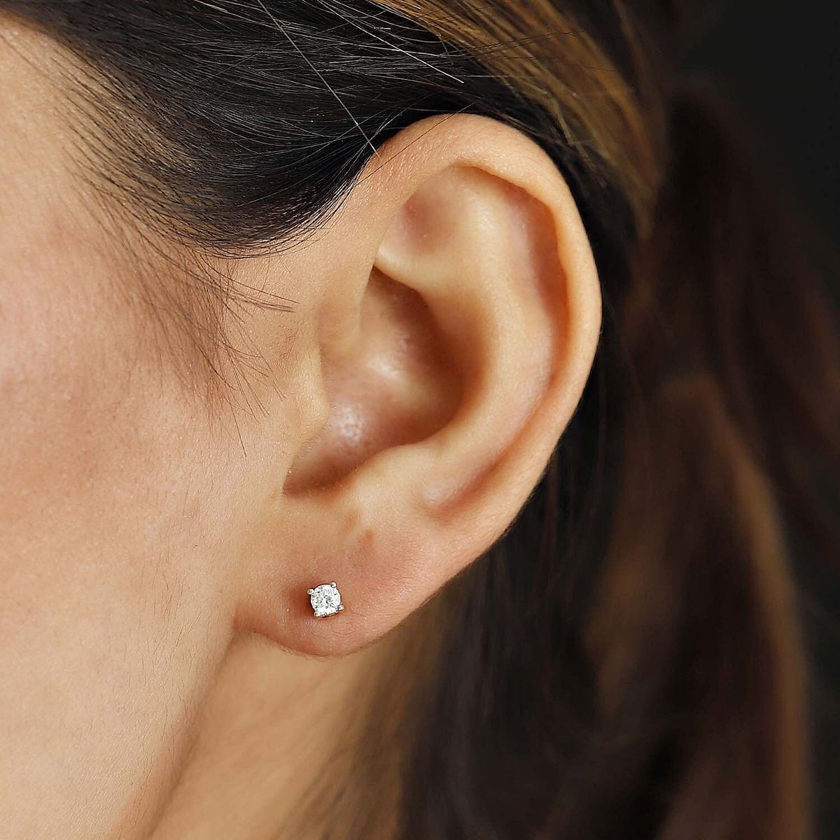 Silver Round Stud Earrings