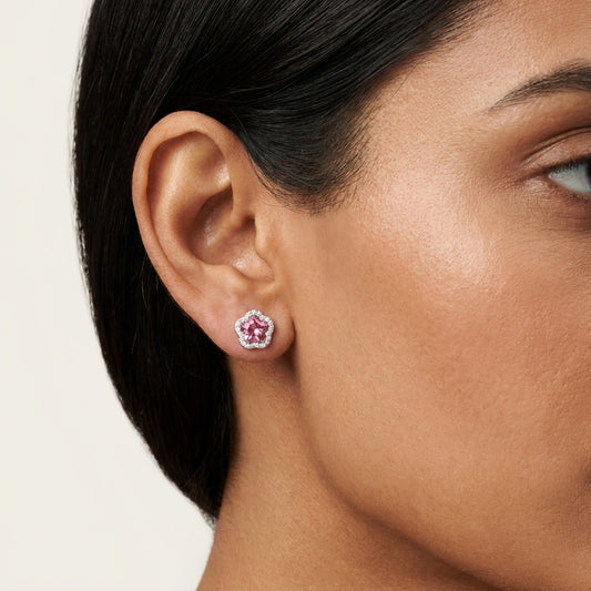 925 Silver Cute Floral Stud Earrings