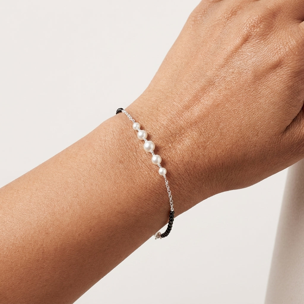 925 Silver White Pearl Nazariya Bracelet