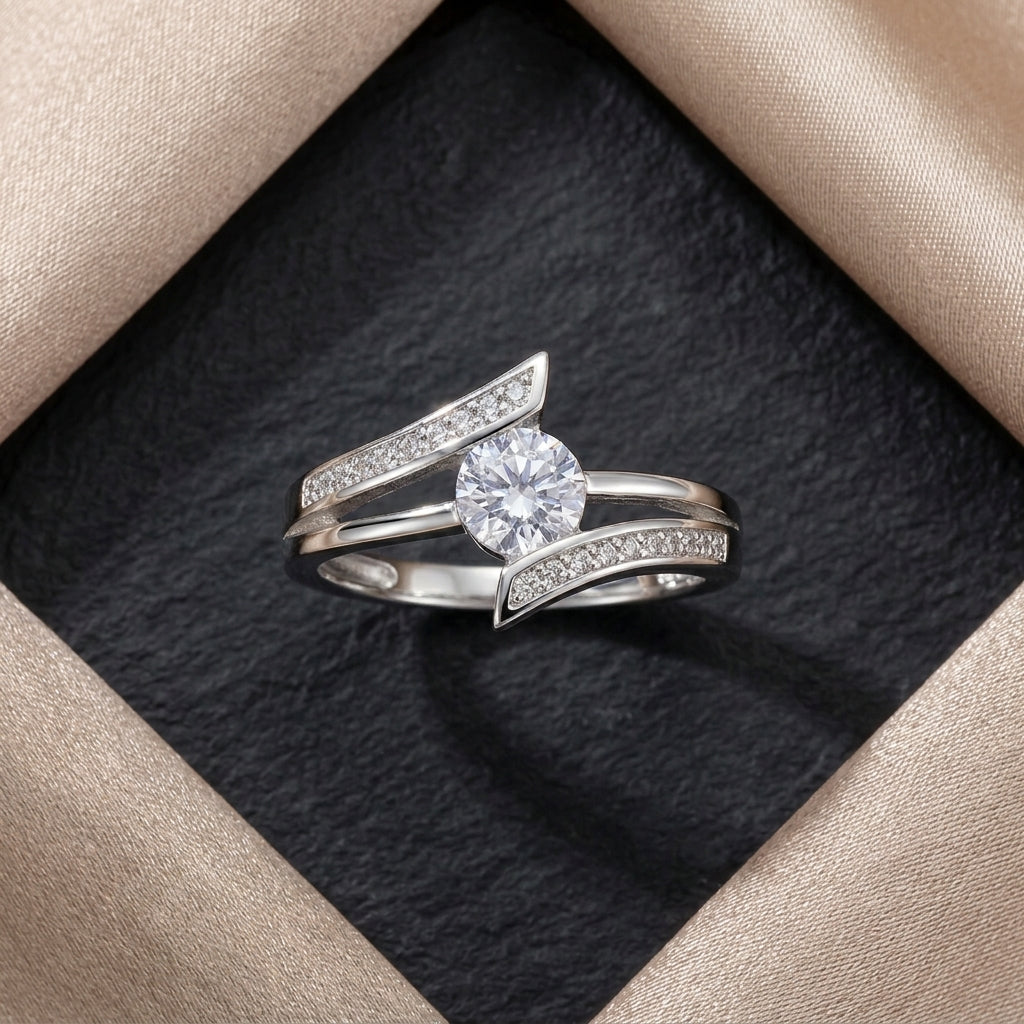 925 Silver Adjustable Curve Band Ring