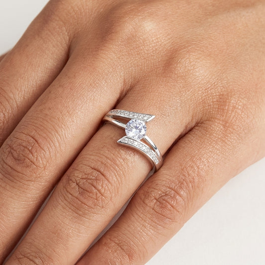 925 Silver Adjustable Curve Band Ring