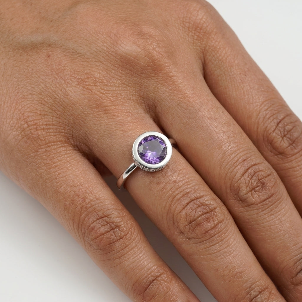 925 Silver Midnight Glow CZ Ring