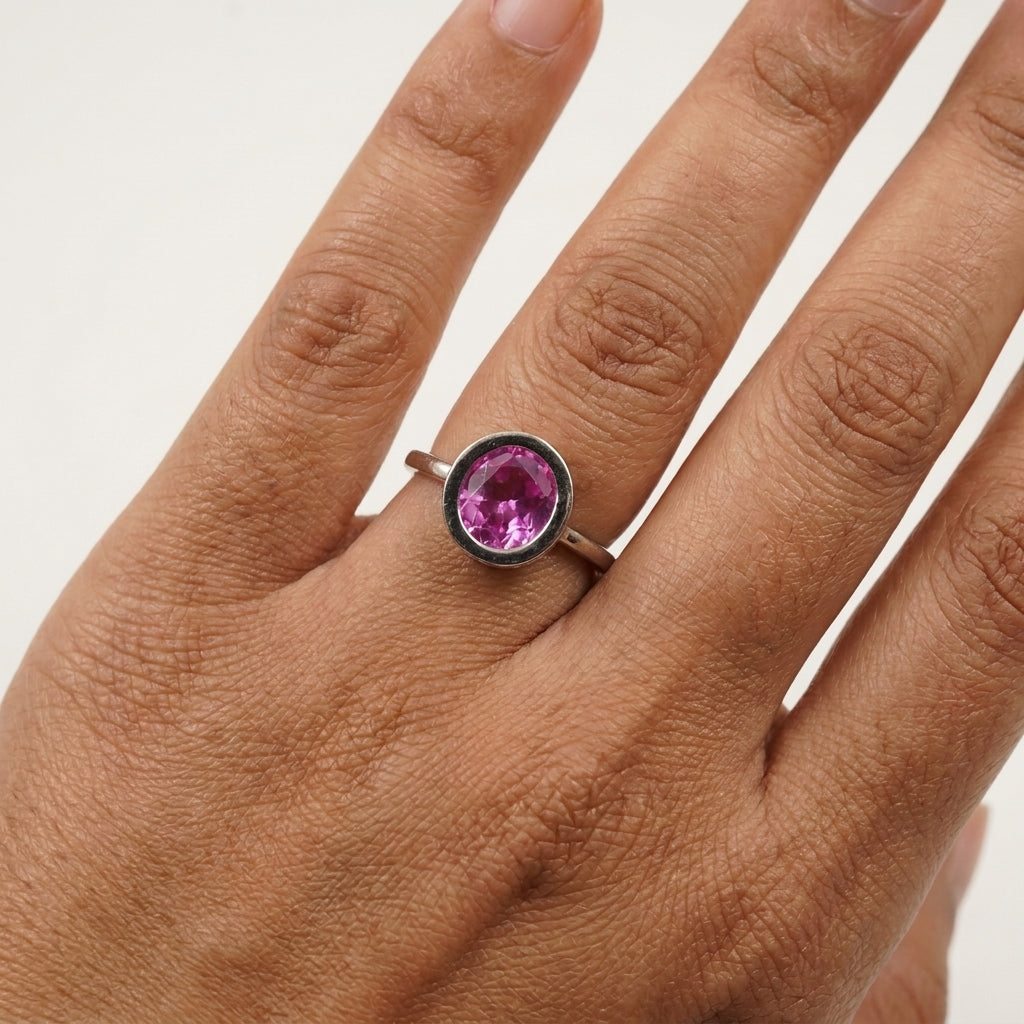 925 Silver Midnight Glow CZ Ring
