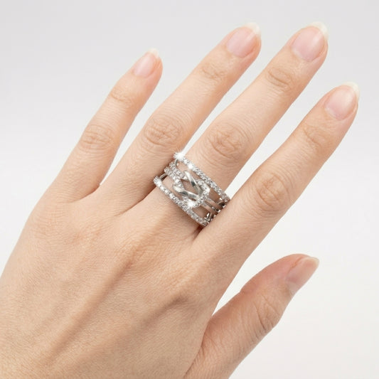 925 Silver Pavé CZ Infinity Knot Ring