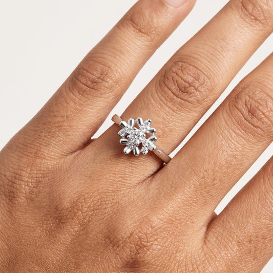 925 Sterling Silver Daisy Flower Ring