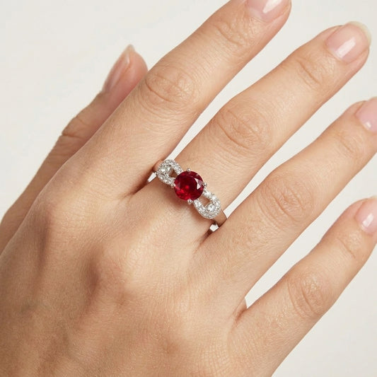 925 Silver Red Radiance Stone Ring