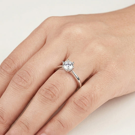 925 Silver Adjustable Aura CZ Diamond Ring