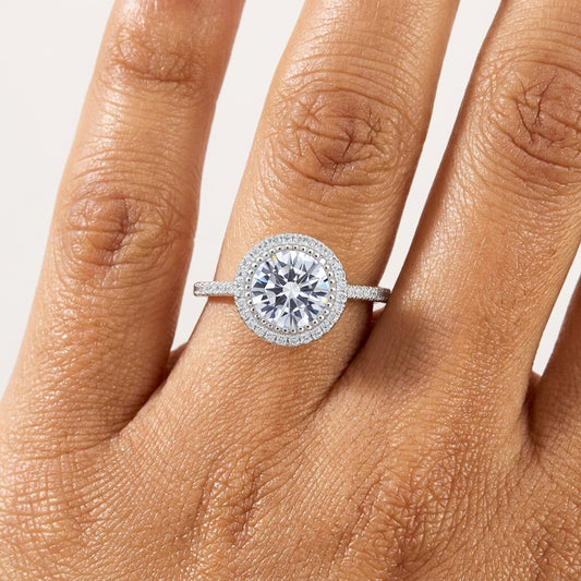 925 Silver Diamond Glow Oval CZ Ring