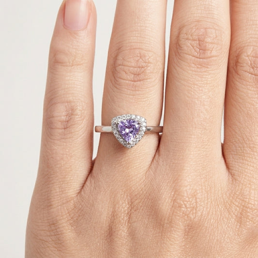 925 Silver Trendy Pink Gemstone Ring