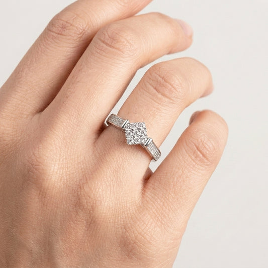 925 Silver Bridal CZ Solitaire Ring for Women