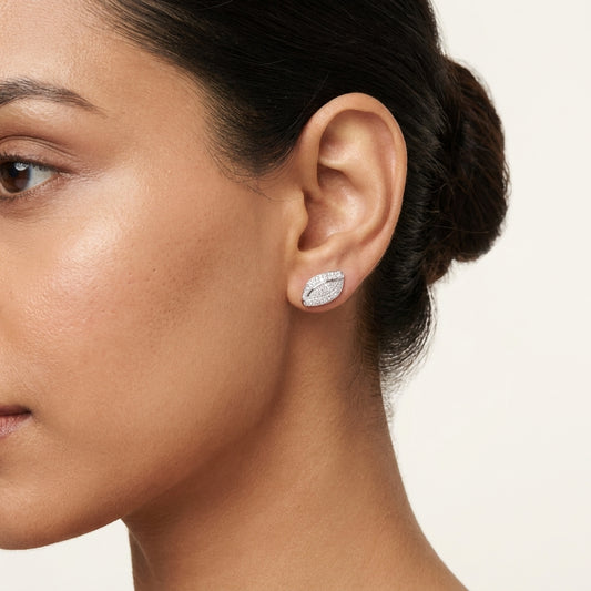 925 Silver Party Wear Leaf Drop Earrings