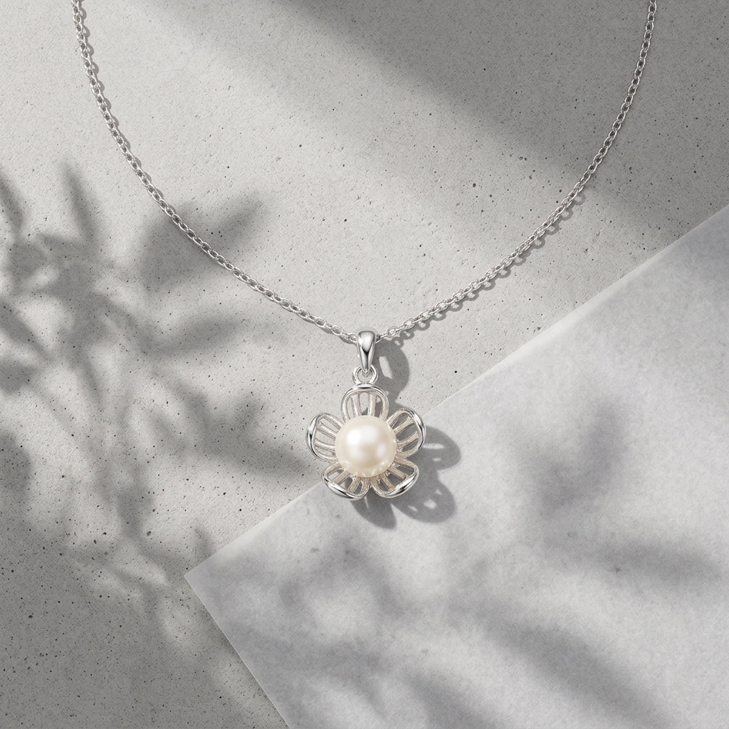 925 Silver Pearl Chain Pendant for Women