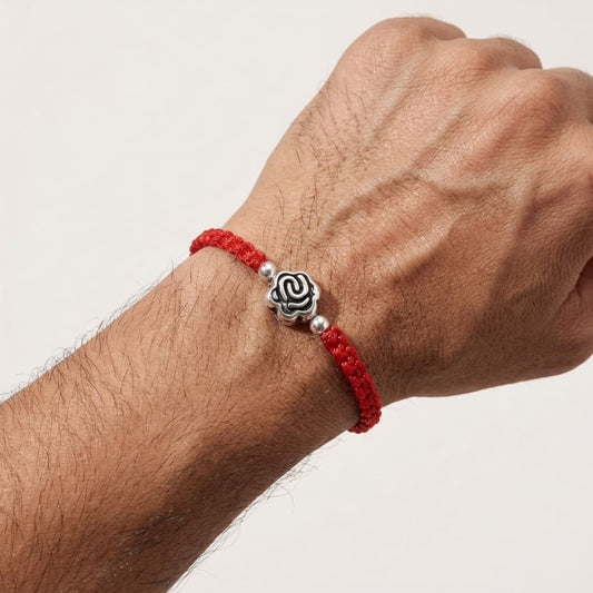 Silver Rose Charm Rakhi