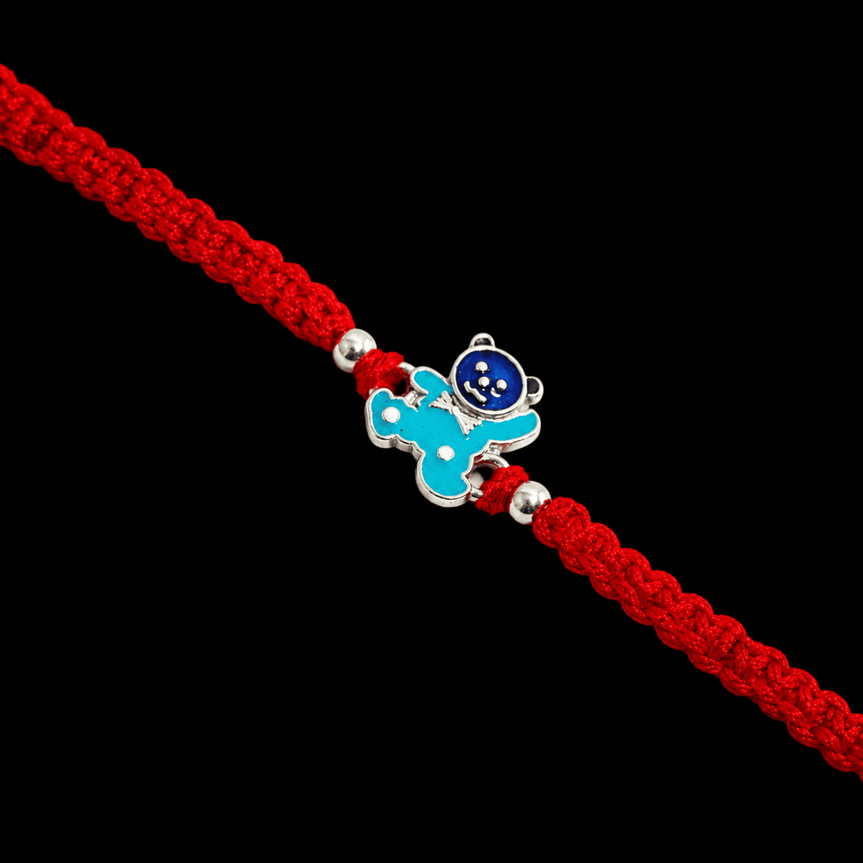 Silver Teddy Bear Kids Rakhi