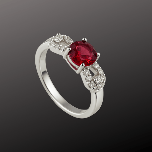 Red Radiance Silver Ring