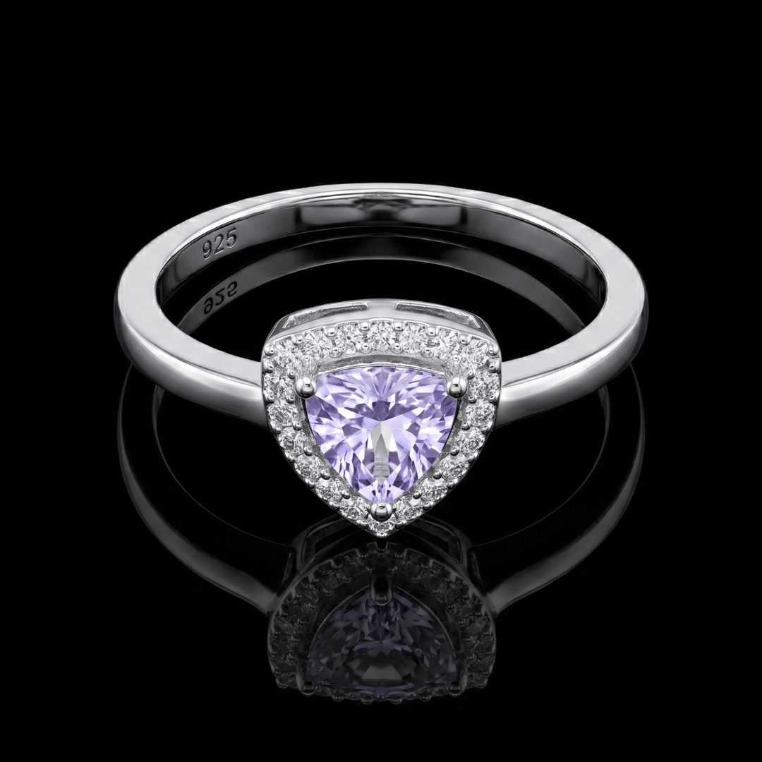 925 Silver Trendy Pink Gemstone Ring