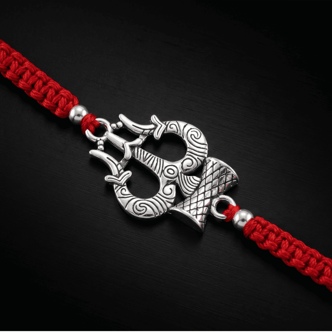 925 Silver Om Trishul Rakhi