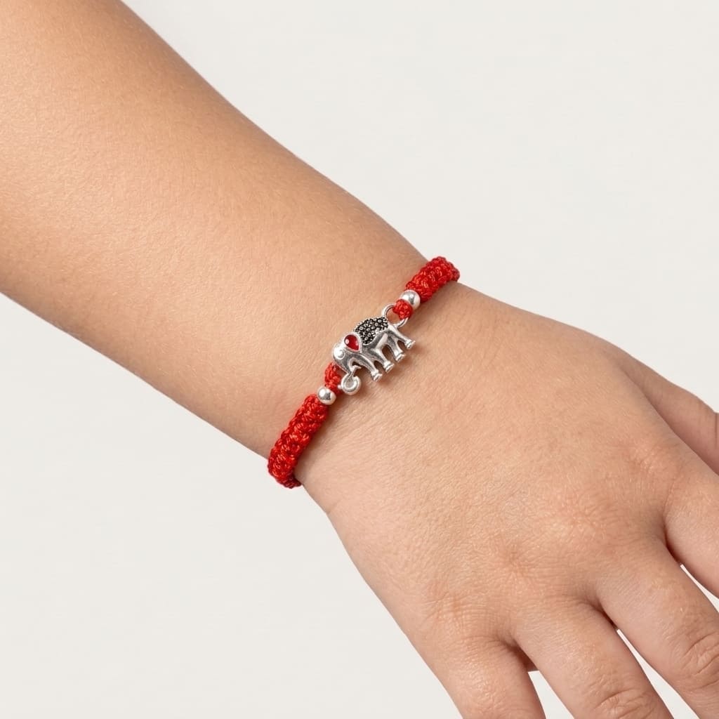 925 Silver Elephant Rakhi